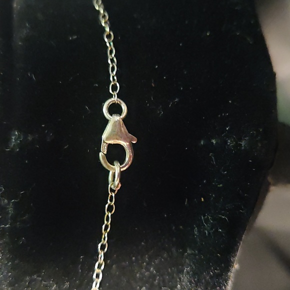 925 silver necklace 9 inch long, with a mother of pearl pendant - Picture 4 of 4